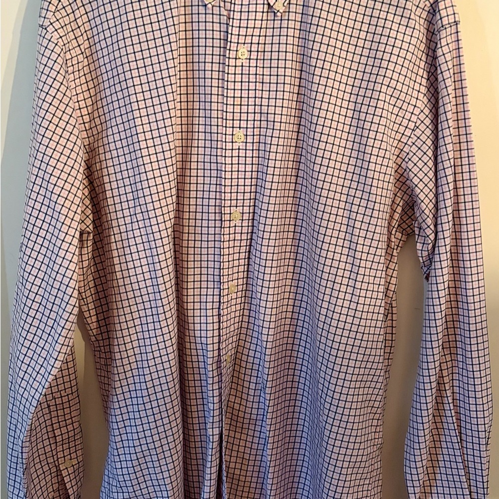 Ralph Lauren Pink and Navy Check Button-Down Shirt